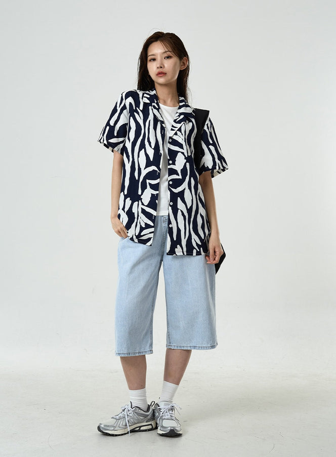 Basic Long Denim Shorts CU7