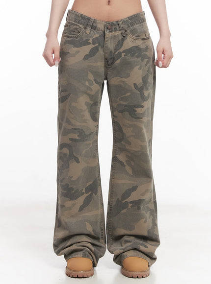 low-rise-camo-bootcut-pants-cy527 / Camouflage