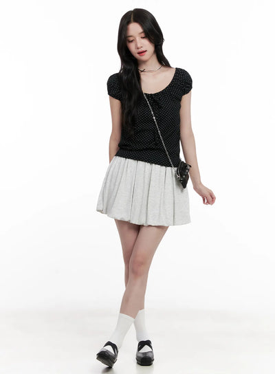 comfy-gray-pleated-skirt-cl516 / Light gray