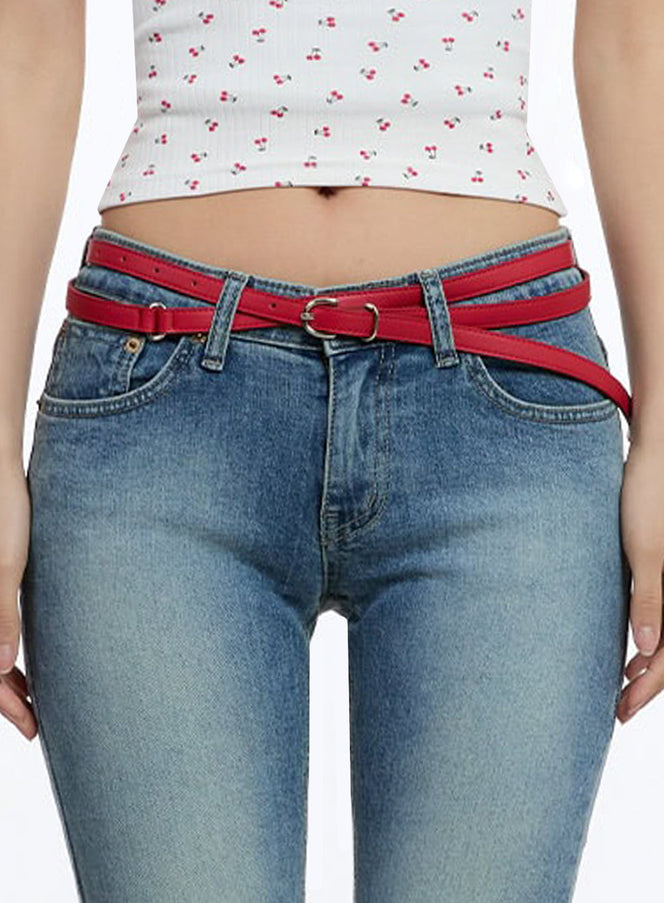 slim-double-cross-belt-iu503 / Red
