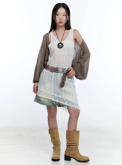 tassel-asymmetric-midi-dress-cu527 / White