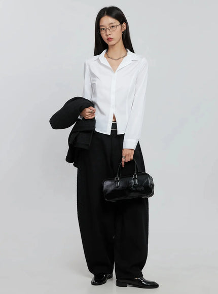 elegant-white-slim-blouse-io530 / White