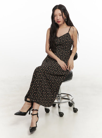 sweetheart-floral-cami-maxi-dress-cf520 / Black