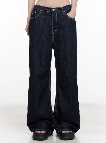 miyeon-wide-leg-denim-jeans-cl501 / Dark blue