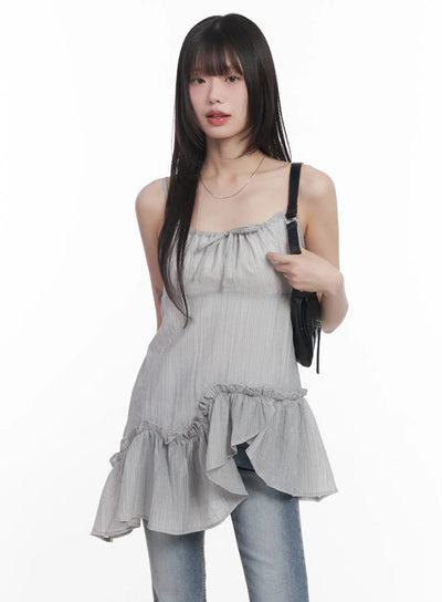 asymmetric-cami-mini-dress-cu520 / Gray