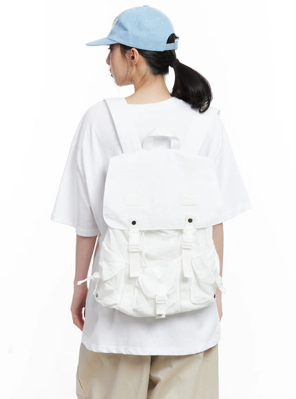 lace-drawstring-backpack-cu530 / White