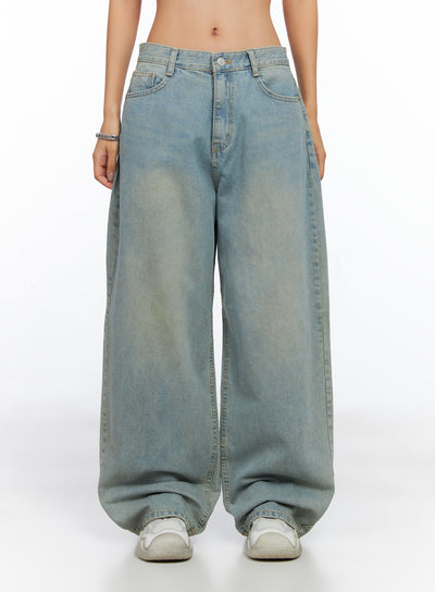 remi-washed-baggy-jeans-co515 / Light blue