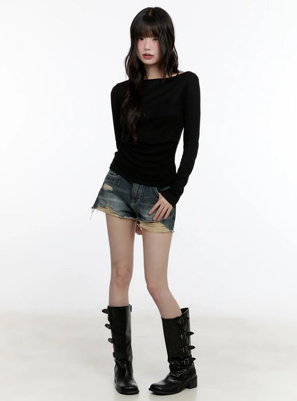 distressed-vintage-wash-denim-shorts-cl507