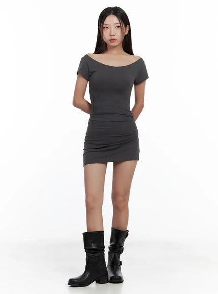 sleek-ruched-off-shoulder-mini-dress-cl508