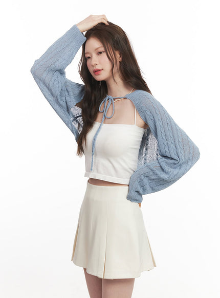 Cable Knit Bolero Cardigan CA502