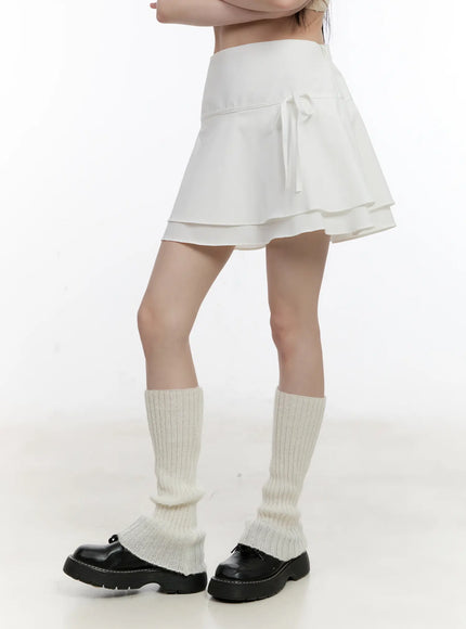 layered-flare-ribbon-mini-skirt-cl507