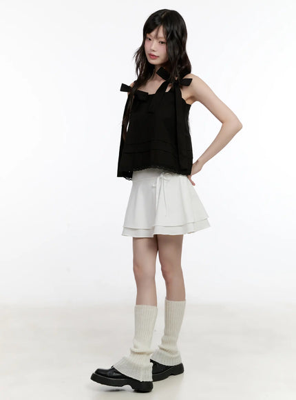 layered-flare-ribbon-mini-skirt-cl507