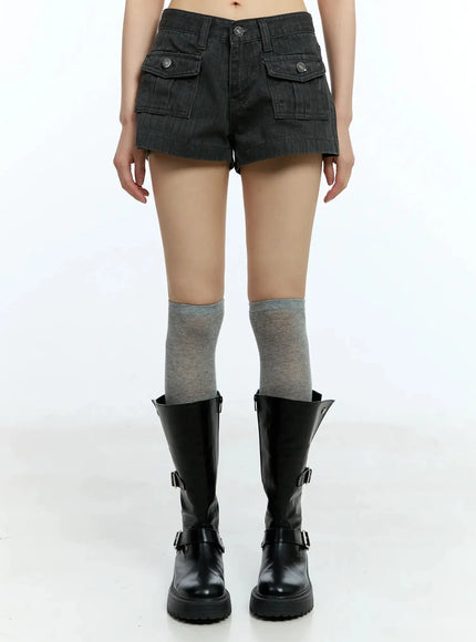 washed-pocket-detail-shorts-iu524