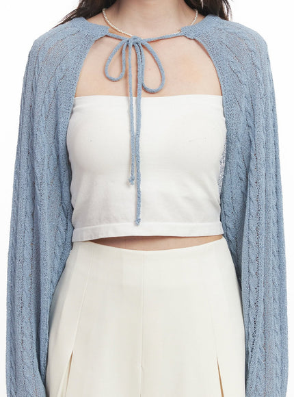 Cable Knit Bolero Cardigan CA502