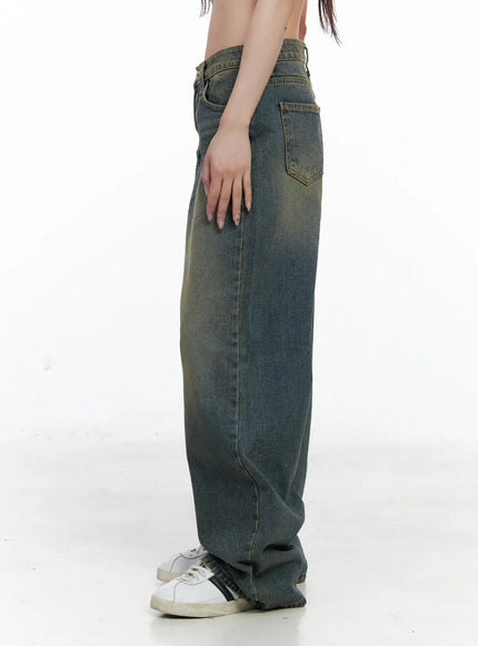 Shelby Vintage Washed Wide-Leg Jeans CO520