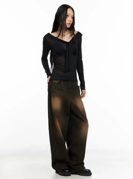 Analia Washed Wide-Leg Jeans CO529