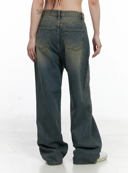 Shelby Vintage Washed Wide-Leg Jeans CO520