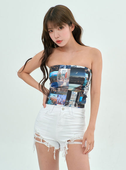 Slim Fit Ripped Shorts BY303