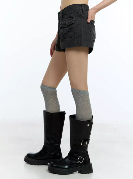 washed-pocket-detail-shorts-iu524