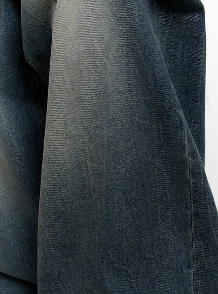 Men's Vintage Wash Baggy Jeans IS529