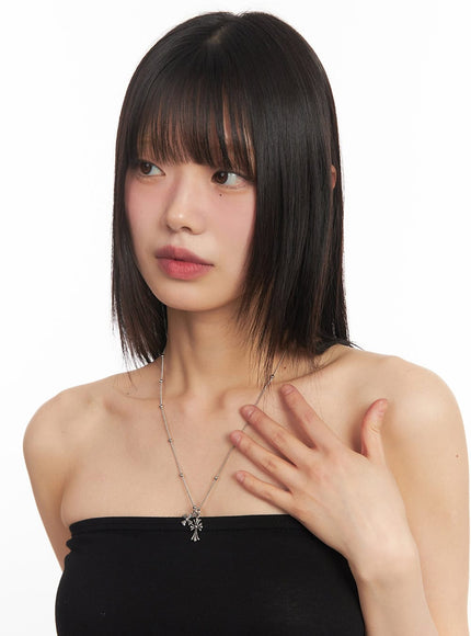 Elysian Flower Cross Necklace IM531