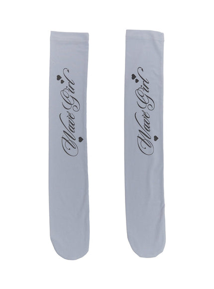 graphic-knee-high-socks-cy521 / gray
