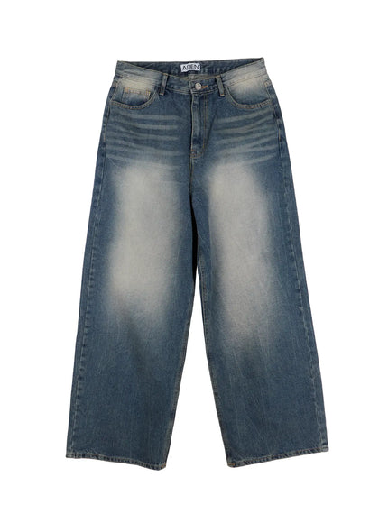 Men's Vintage Wash Baggy Jeans IS529