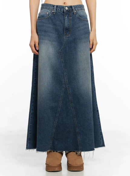 Flare Denim Maxi Skirt CO529