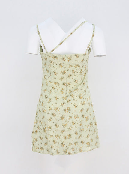 Unbalanced Strap Mini Dress CY308