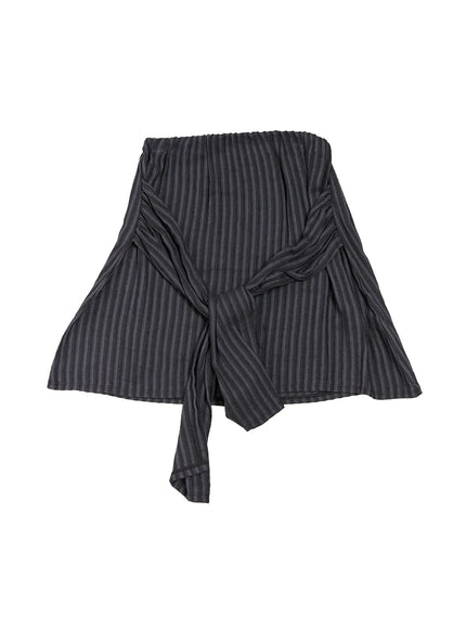 convertible-bow-tie-tube-top-cl508 / Dark gray