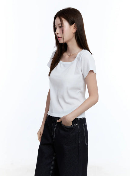 essential-square-neck-tee-cu513 / White