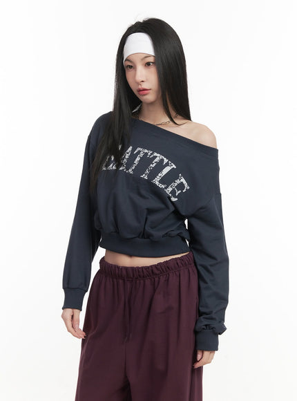 soft-cotton-graphic-cropped-sweatshirt-cf514 / Dark blue
