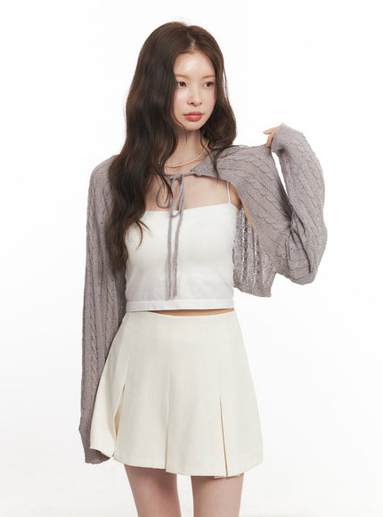 Cable Knit Bolero Cardigan CA502