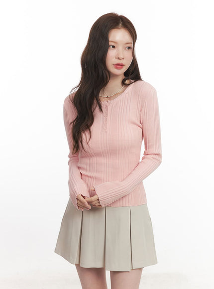 Ribbed Slim-Fit Round Neck Sweater  CA502