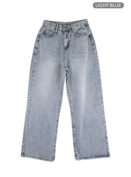 bluebelle-washed-straight-jeans-om408 / Light blue