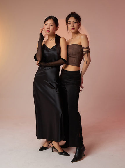 Lace-Up Detail Tube Top BF323