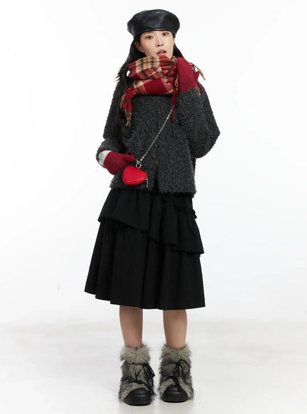 layered-ruffle-flare-midi-skirt-cd502