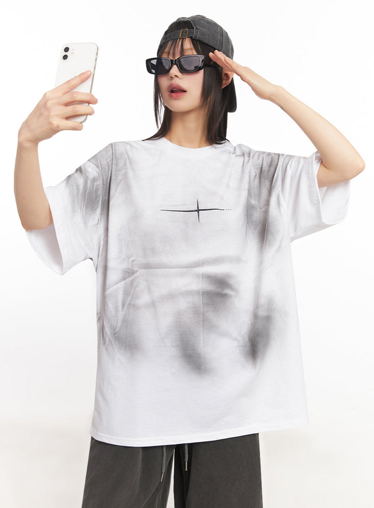 spray-dye-graphic-oversize-t-shirt-iy502 / white