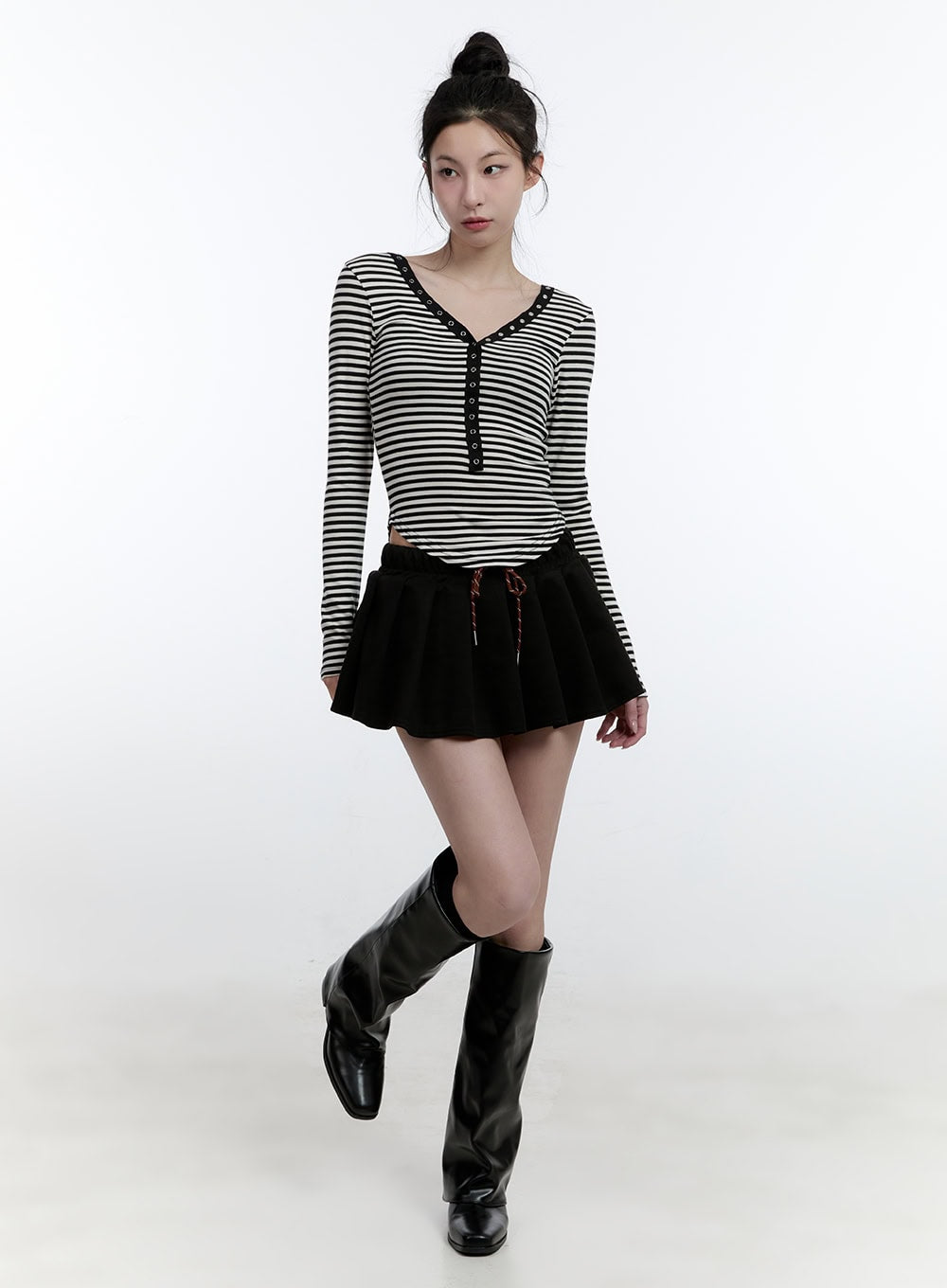 adjustable-pleated-mini-skirt-cj522