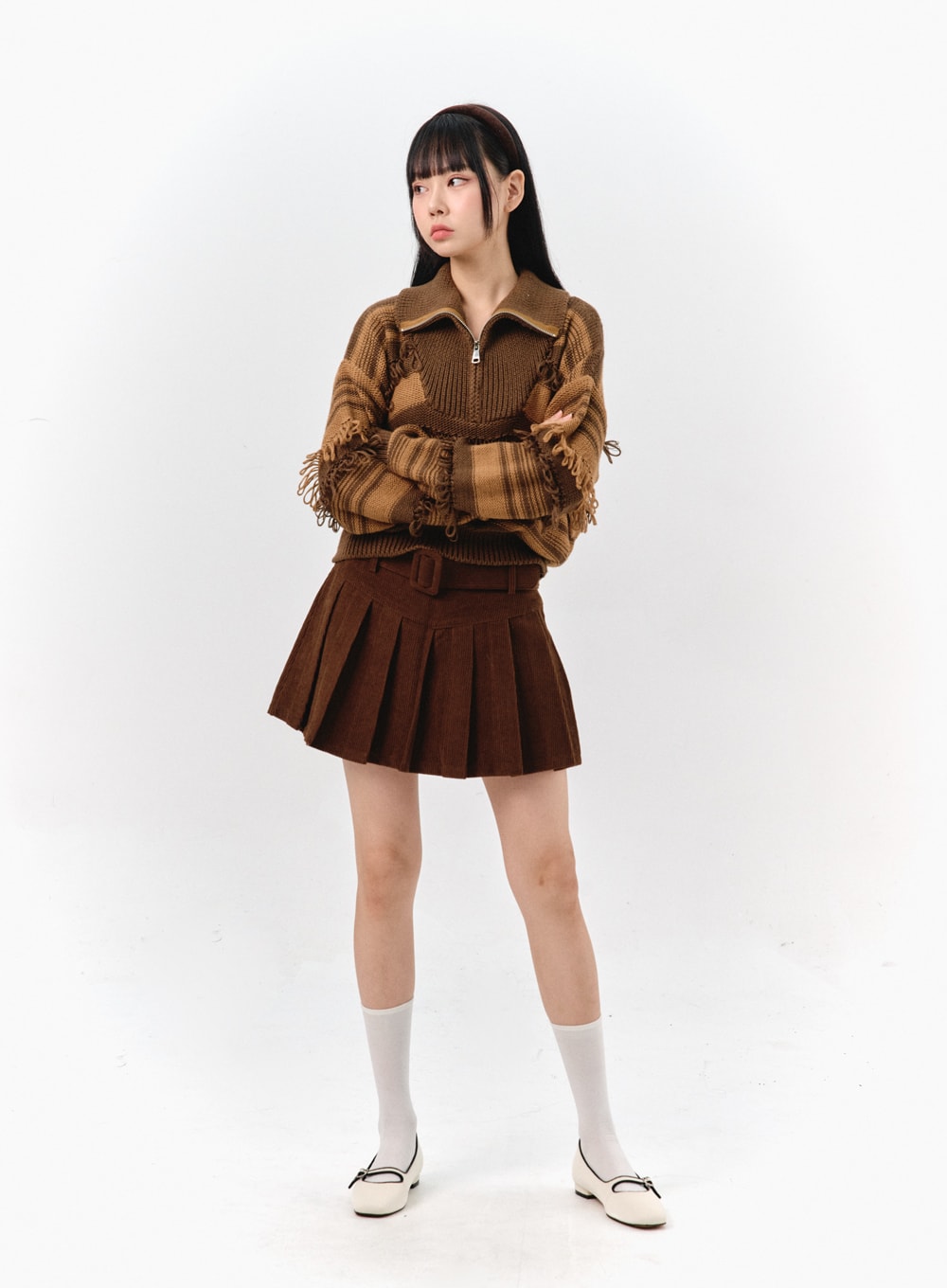 Brown corduroy skirt outlet 39