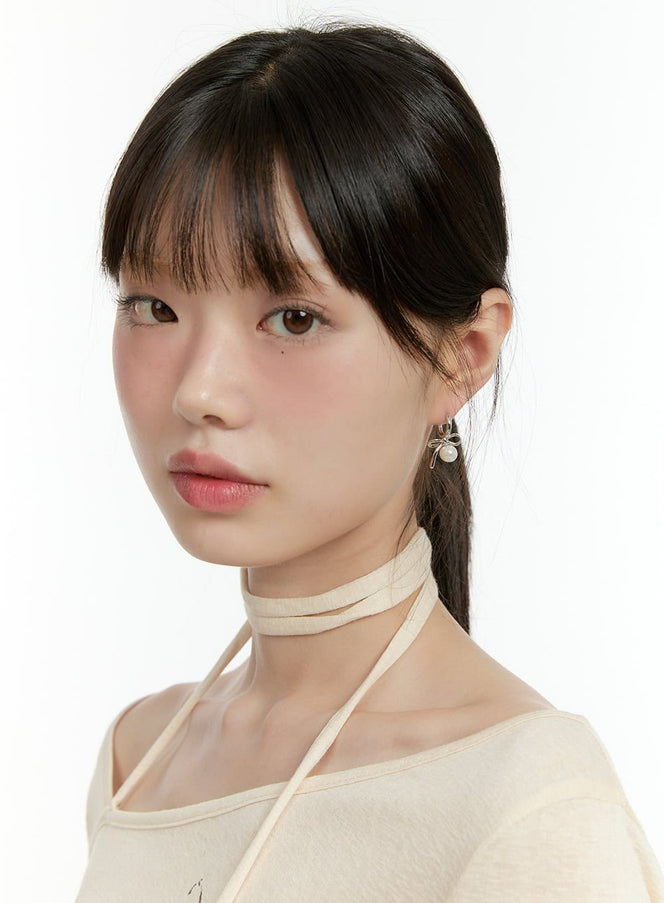 jiny-ribbon-earrings-ig406 / silver