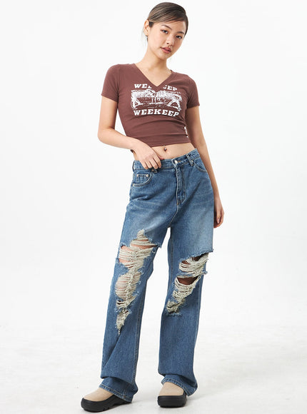 Wide Ripped Jeans CA304