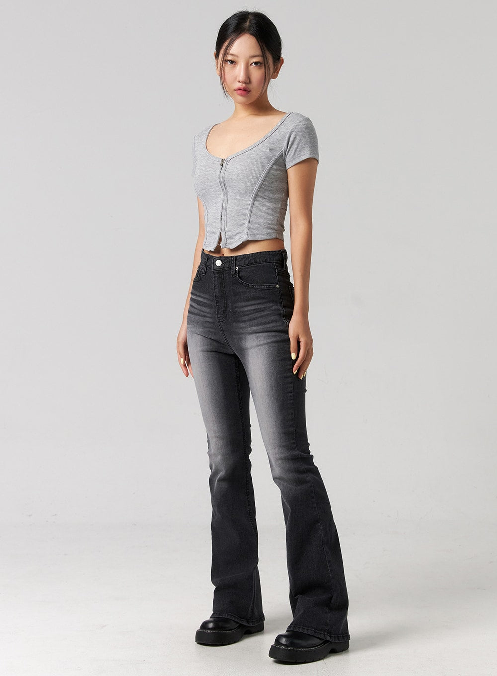 Modern Slim Bootcut Jeans CG319 - Acubi style | LEWKIN