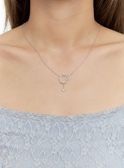 Duo Halo Link Necklace IS517