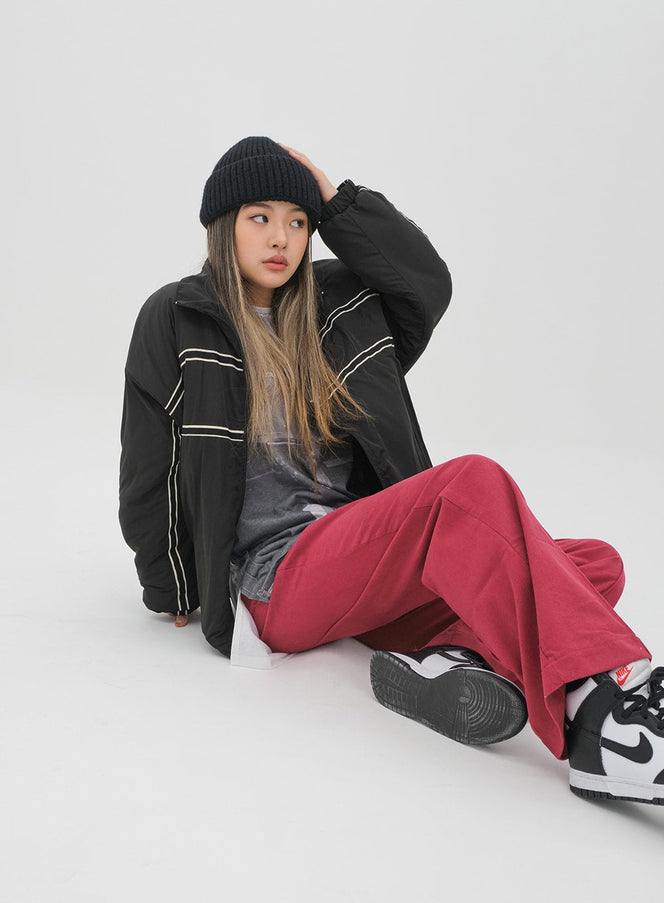 Puffer Jacket with Line Detail