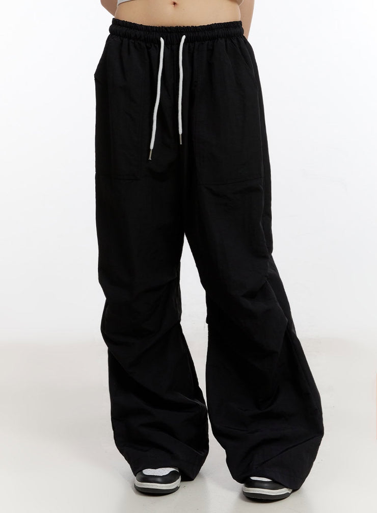 Pintuck Pocket Wide-Fit Sweatpants CA504