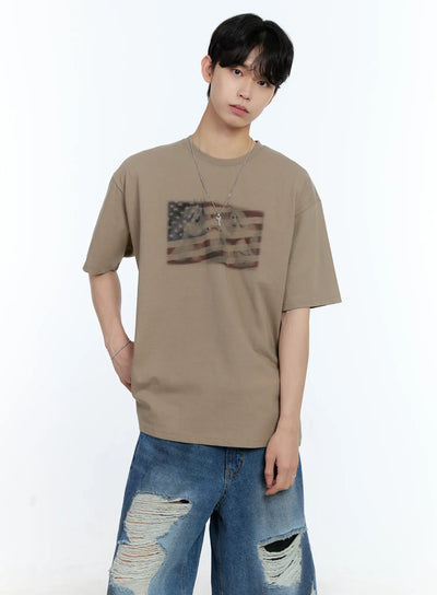 mens-graphic-short-sleeve-tee-ig501 / Beige