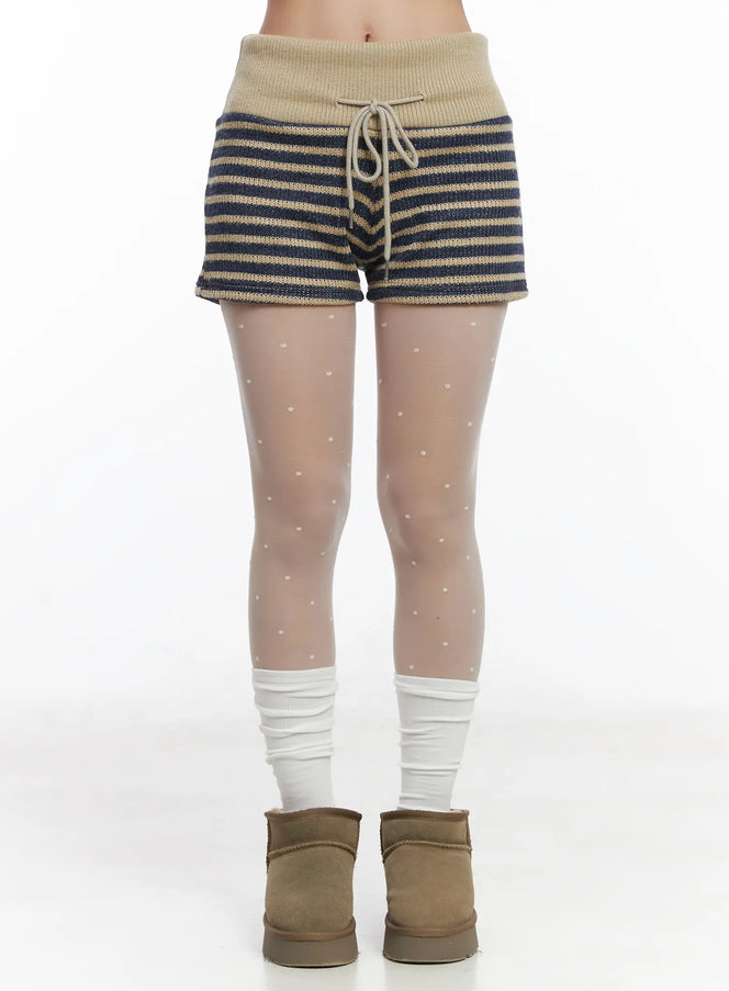 striped-knit-shorts-cd529 / Beige