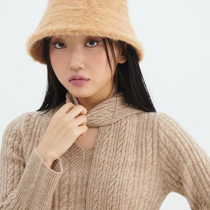 textured-bucket-hat-in317 / Beige