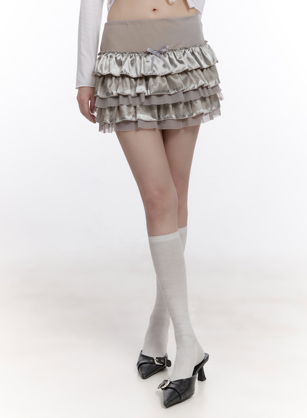 Ribbon Frilled Mini Skirt CF512